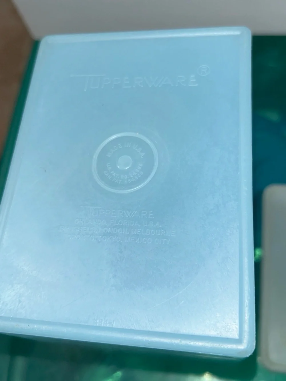 Tupperware Light Blue Container with White Lid